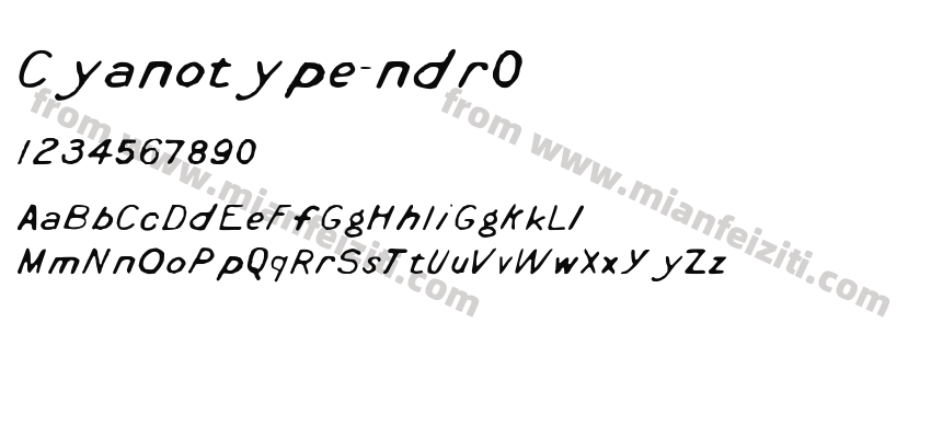 Cyanotype-ndr0字体预览