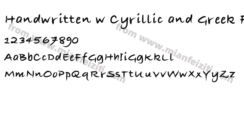 Handwritten w Cyrillic and Greek Font预览图2