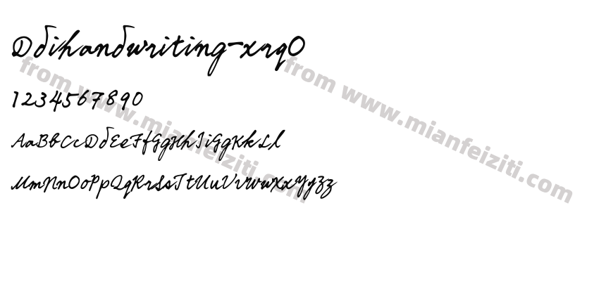 Ddihandwriting-xrqO字体预览