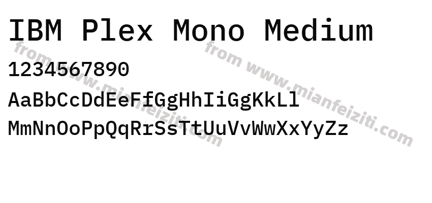 IBM Plex Mono Medium预览图2