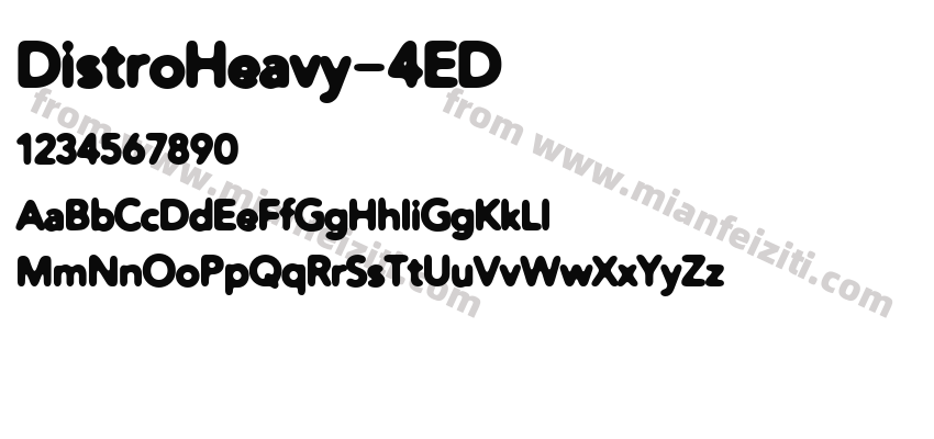 DistroHeavy-4ED字体预览