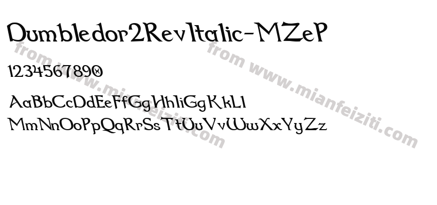 Dumbledor2RevItalic-MZeP字体预览