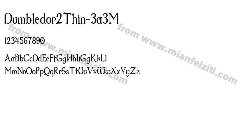 Dumbledor2Thin-3a3M字体预览