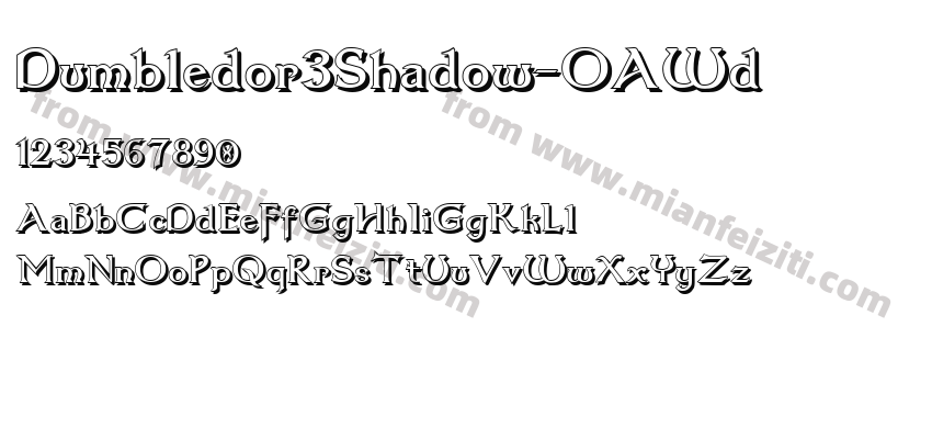Dumbledor3Shadow-OAWd字体预览