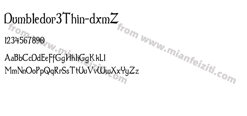 Dumbledor3Thin-dxmZ字体预览