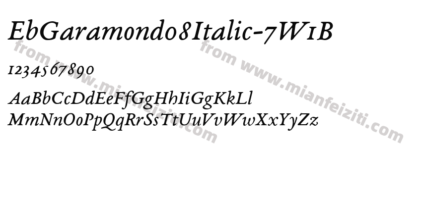 EbGaramond08Italic-7W1B字体预览
