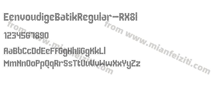 EenvoudigeBatikRegular-RX8l字体预览