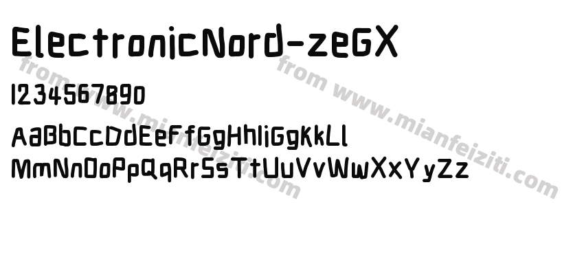 ElectronicNord-zeGX字体预览