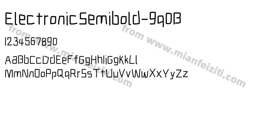 ElectronicSemibold-9q0B字体预览
