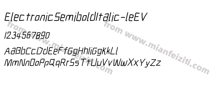 ElectronicSemiboldItalic-leEV字体预览