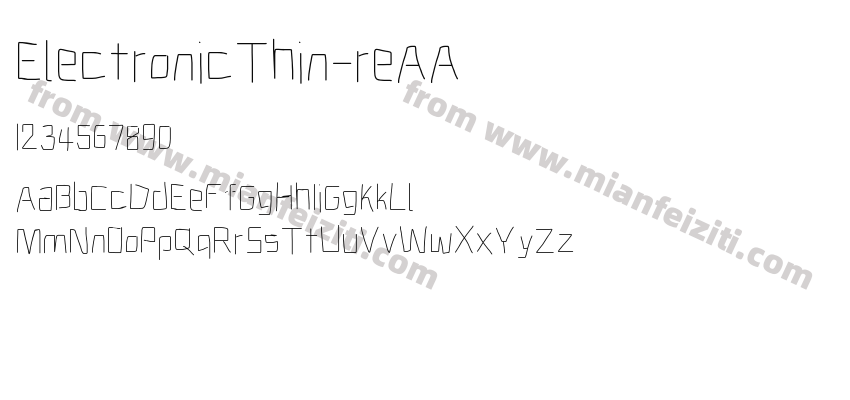 ElectronicThin-reAA字体预览