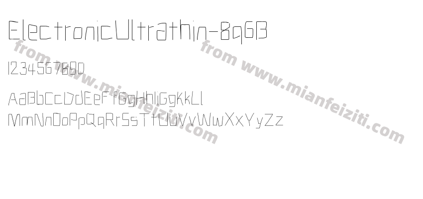 ElectronicUltrathin-8q6B字体预览
