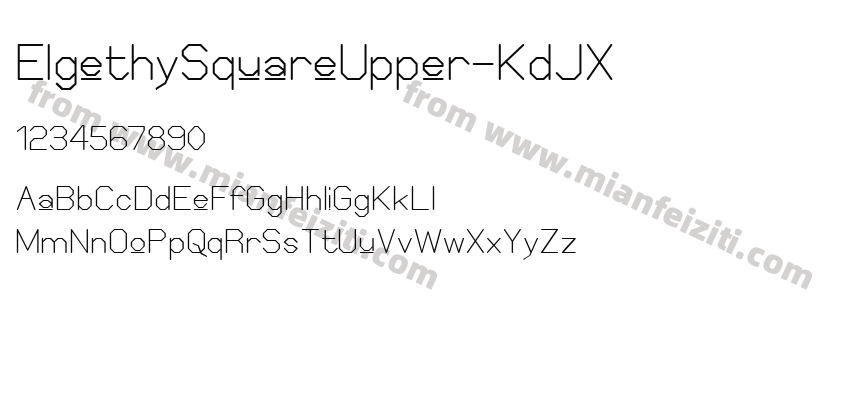 ElgethySquareUpper-KdJX字体预览