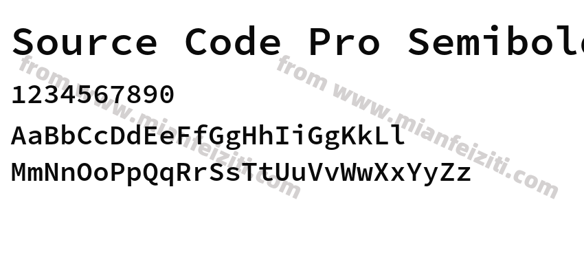 Source Code Pro Semibold预览图2