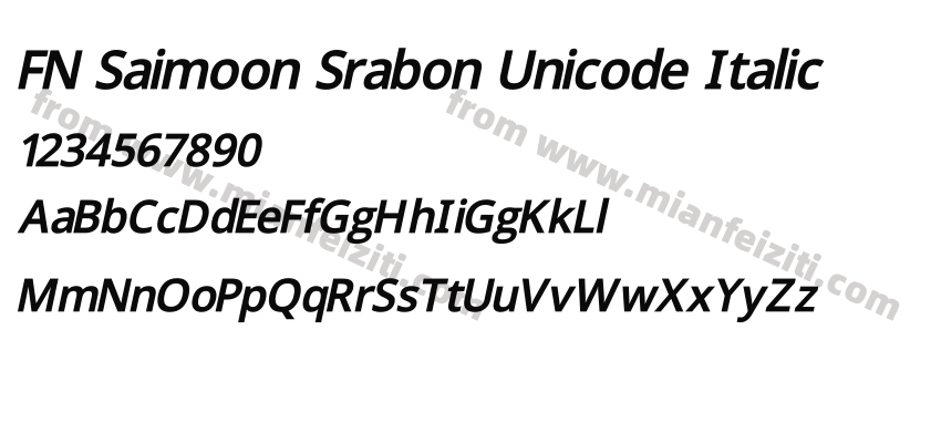 FN Saimoon Srabon Unicode Italic预览图2