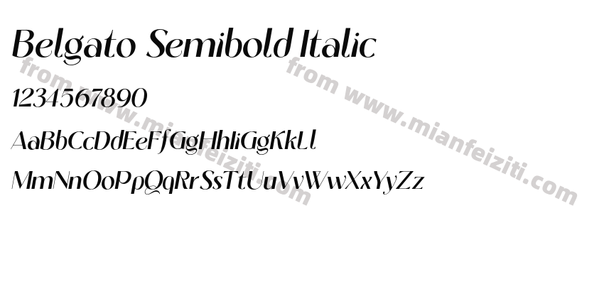 Belgato Semibold Italic预览图2