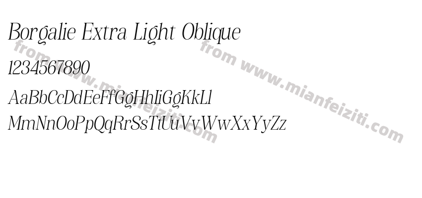 Borgalie Extra Light Oblique预览图2