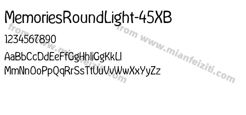 MemoriesRoundLight-45XB字体预览