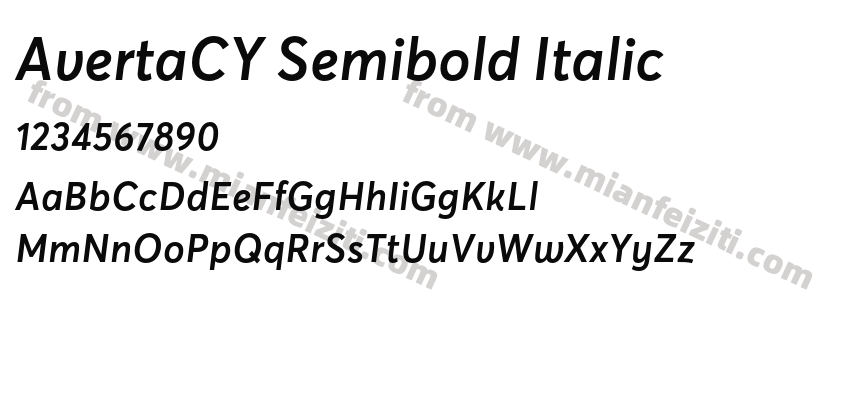 AvertaCY Semibold Italic预览图2