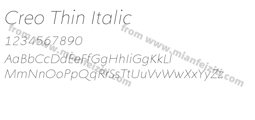 Creo Thin Italic预览图2