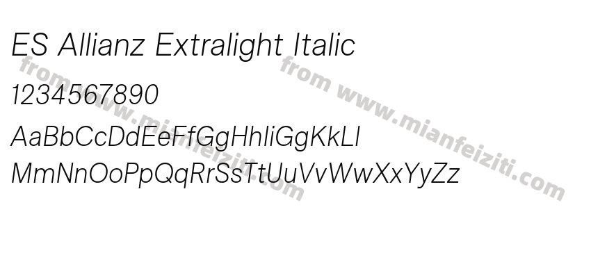 ES Allianz Extralight Italic预览图2