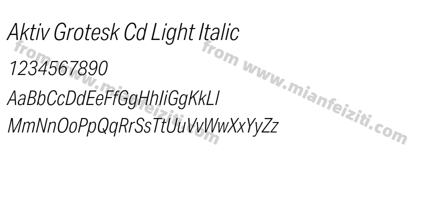 Aktiv Grotesk Cd Light Italic预览图2