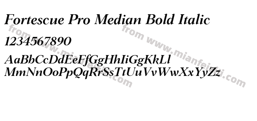 Fortescue Pro Median Bold Italic预览图2