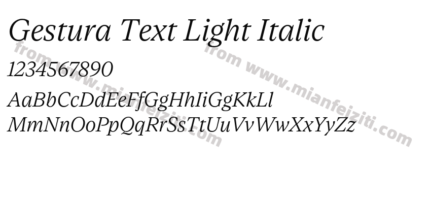 Gestura Text Light Italic预览图2