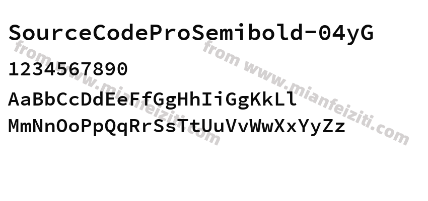 SourceCodeProSemibold-04yG字体预览