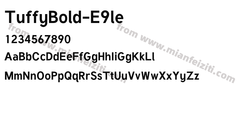 TuffyBold-E9le字体预览