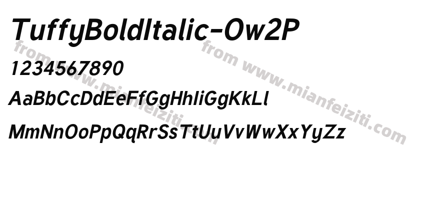 TuffyBoldItalic-Ow2P字体预览
