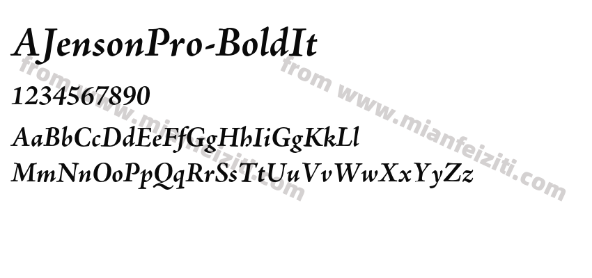 AJensonPro-BoldIt字体预览