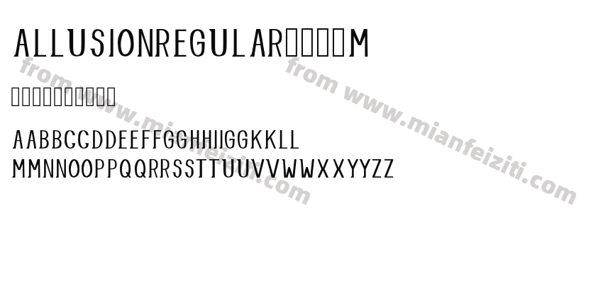 Allusionregular-307M字体预览