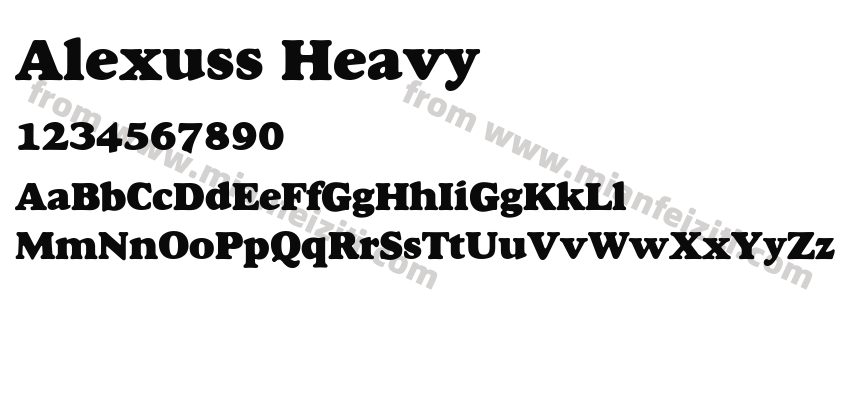 Alexuss Heavy字体预览