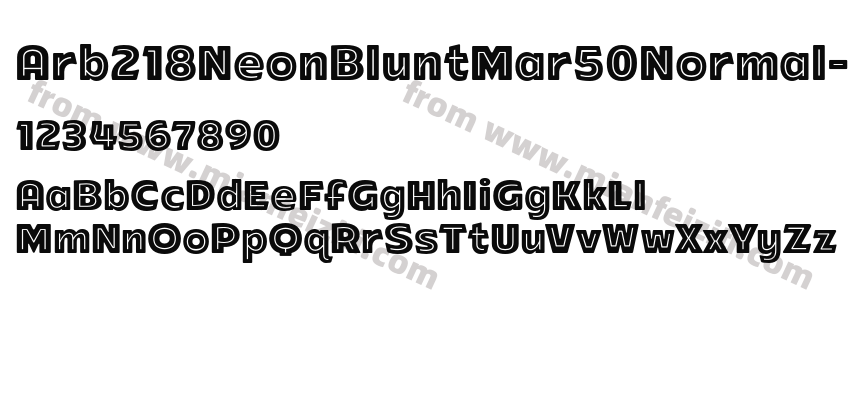 Arb218NeonBluntMar50Normal-lPBD字体预览