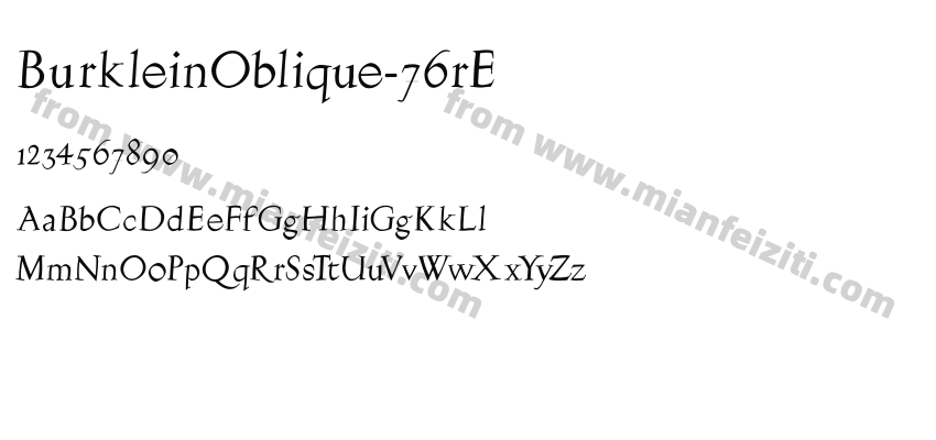 BurkleinOblique-76rE字体预览