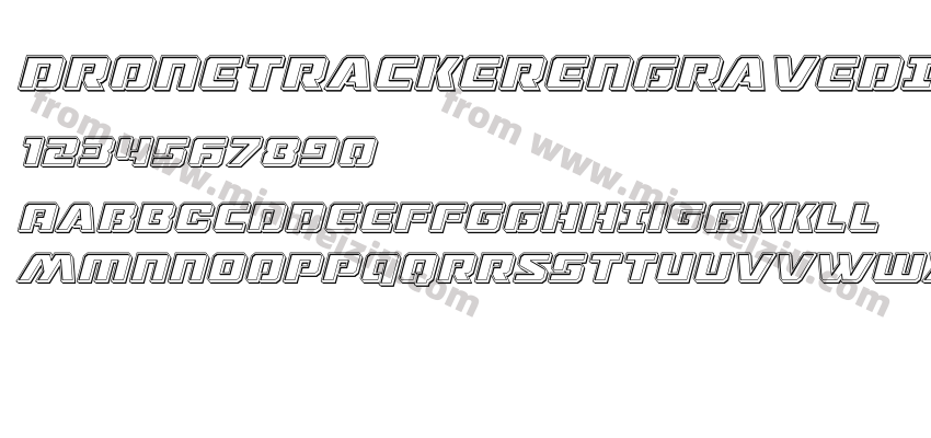 DroneTrackerEngravedItalic-17Re字体预览