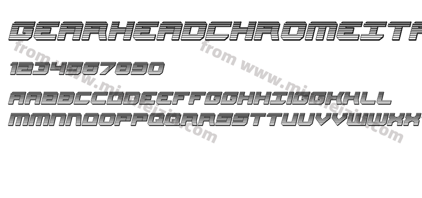 GearheadChromeItalic-4AlY字体预览