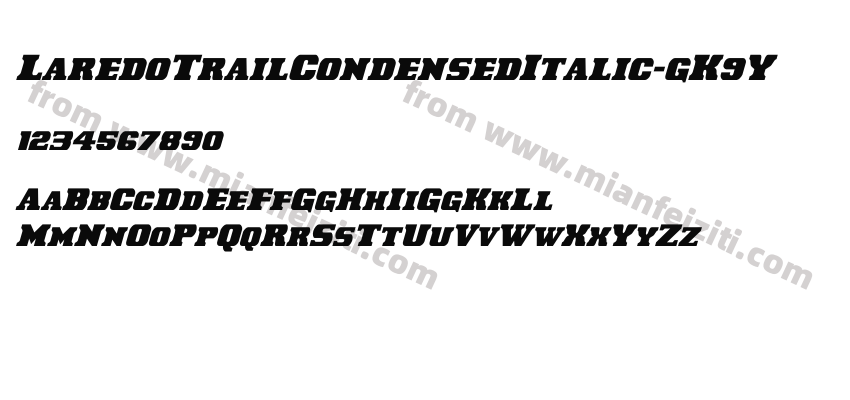 Laredo Trail Condensed Italic gK9Y预览图2