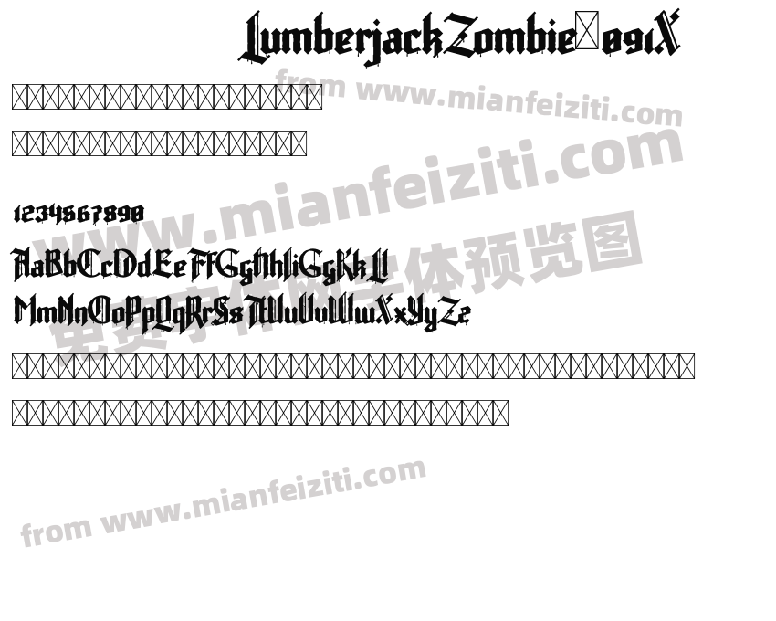 LumberjackZombie-091X字体预览