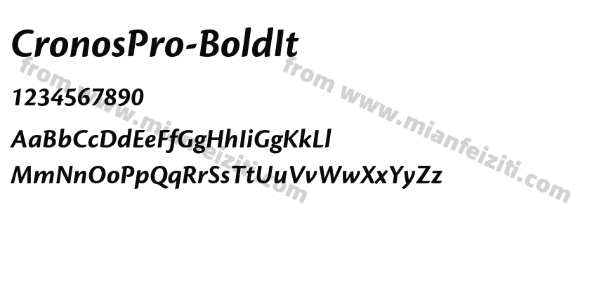 CronosPro-BoldIt字体预览