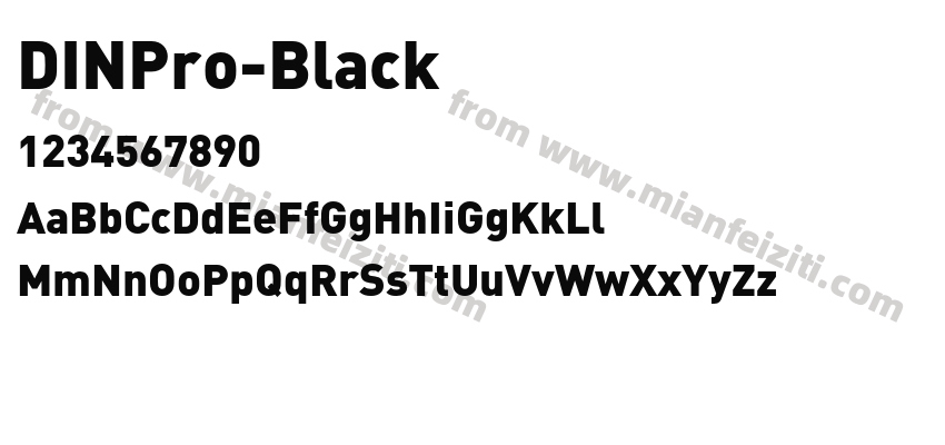 DINPro-Black字体预览