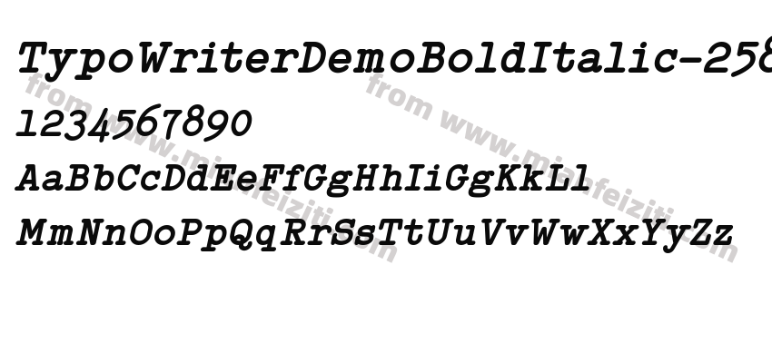 TypoWriterDemoBoldItalic-258w字体预览