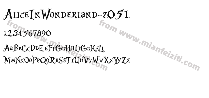 AliceInWonderland-z051字体预览