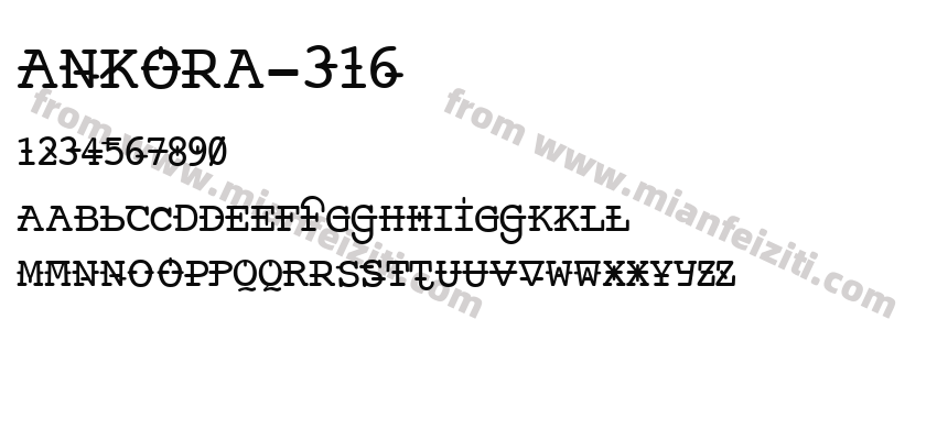 Ankora-316字体预览