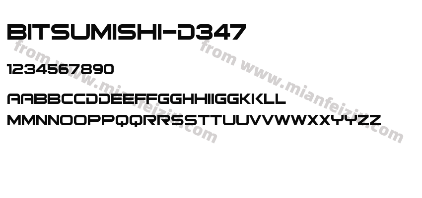 Bitsumishi-d347字体预览