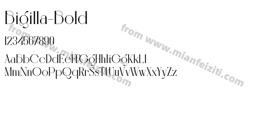 Bigilla-Bold字体预览