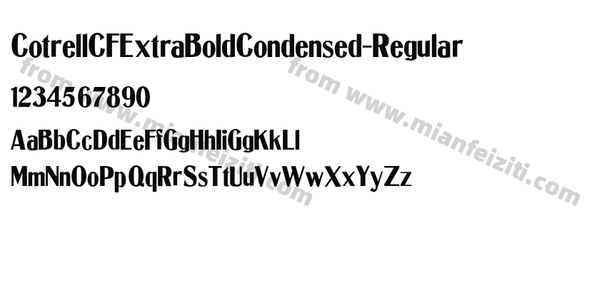 CotrellCFExtraBoldCondensed-Regular字体预览
