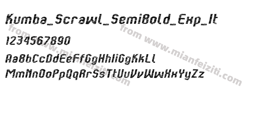 Kumba_Scrawl_SemiBold_Exp_It字体预览
