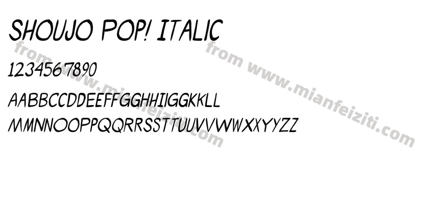 Shoujo Pop! Italic字体预览